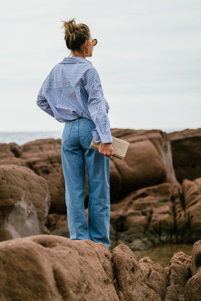 Chemise JOY rayures coloris bleu