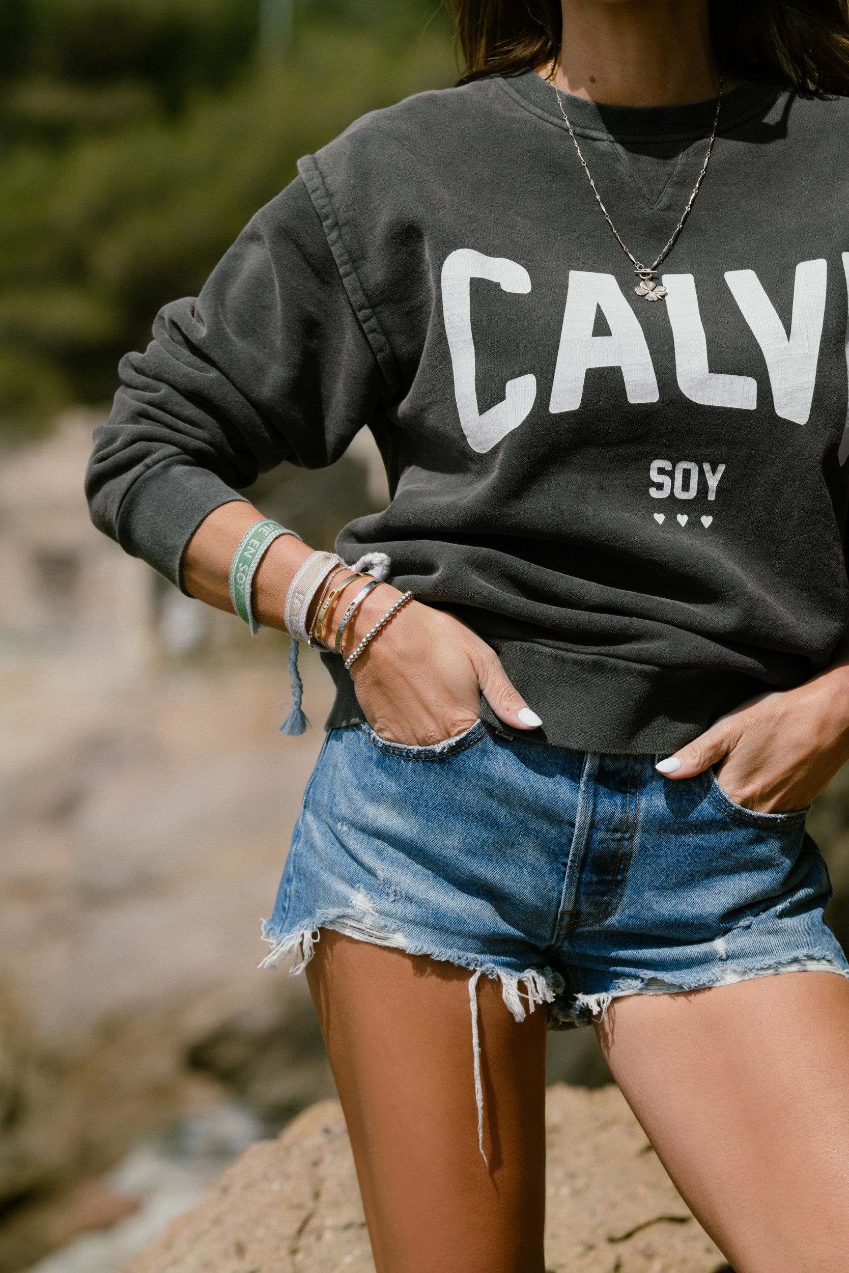 Sweat-shirt CALVI Noir washed